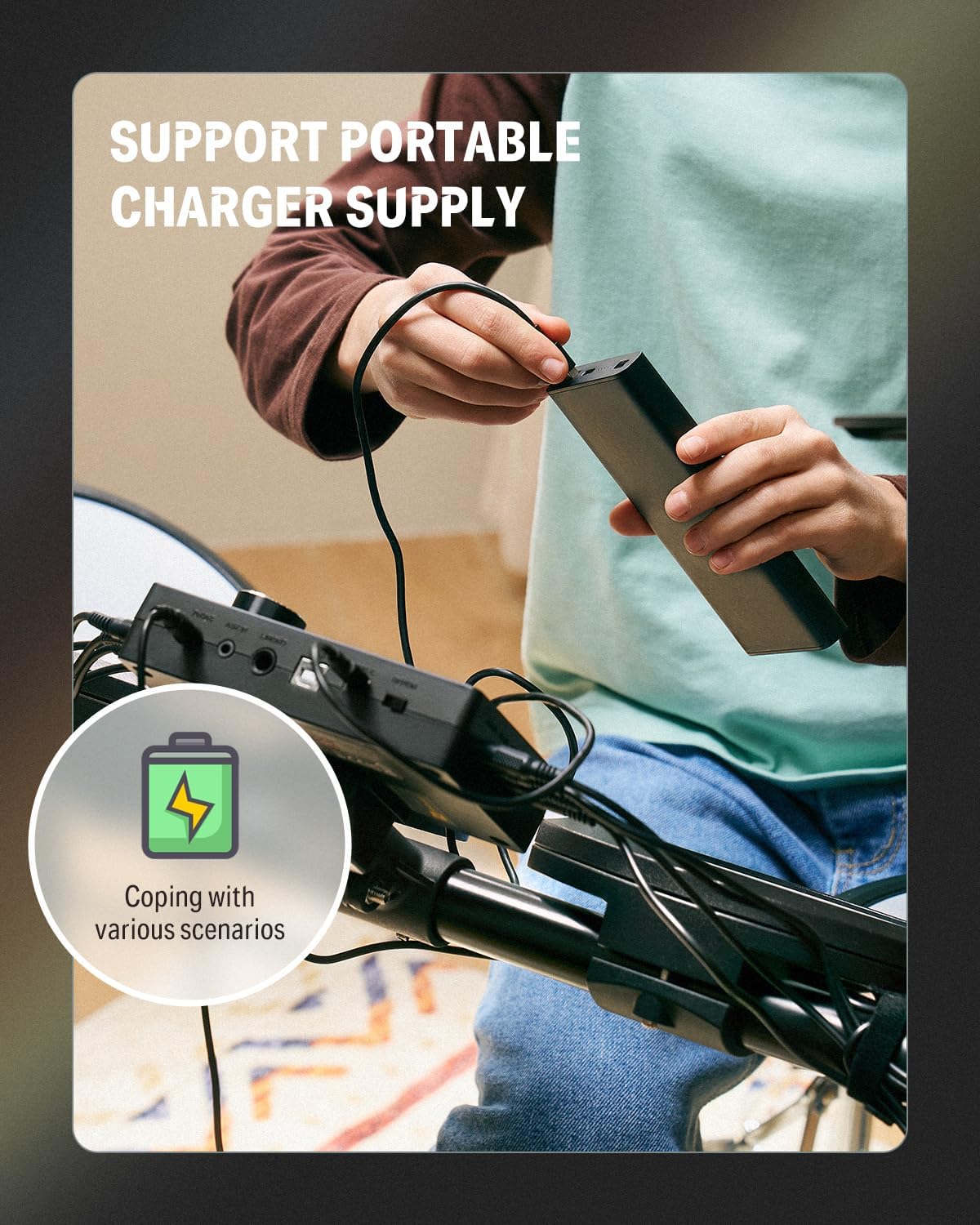 Donner Electric Drum Set, DED-70 Electronic Drum Kit for Beginner with 150 Sounds, 4 Quiet Mesh Pads, 9