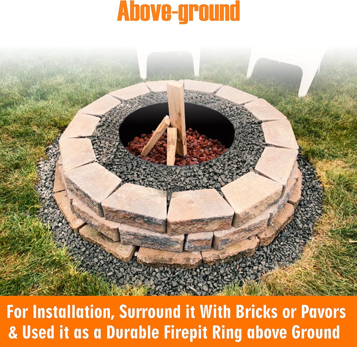 FEBTECH - Fire Rings for Outside Wood Burning Fire Pits - 36