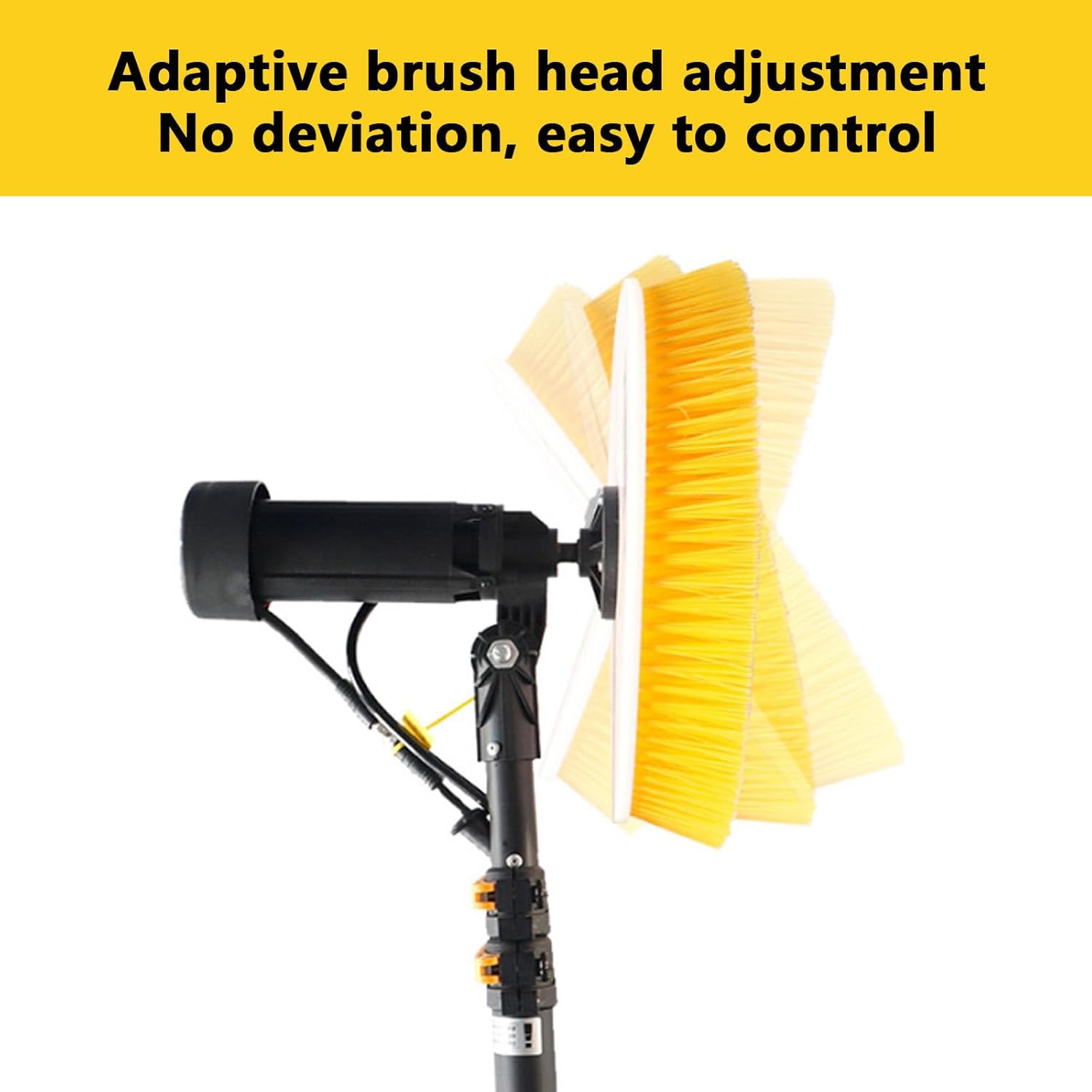 Photovoltaic Panel Cleaning Brush-Single Head Spin,3.5m/5.5m/7.5m Extendable Pole Brush,Solar Photovoltaic Panel Cleaning Brush-Mains Power,Adjustable Cleaning Angle/Speed/Water Pressure,7.5M