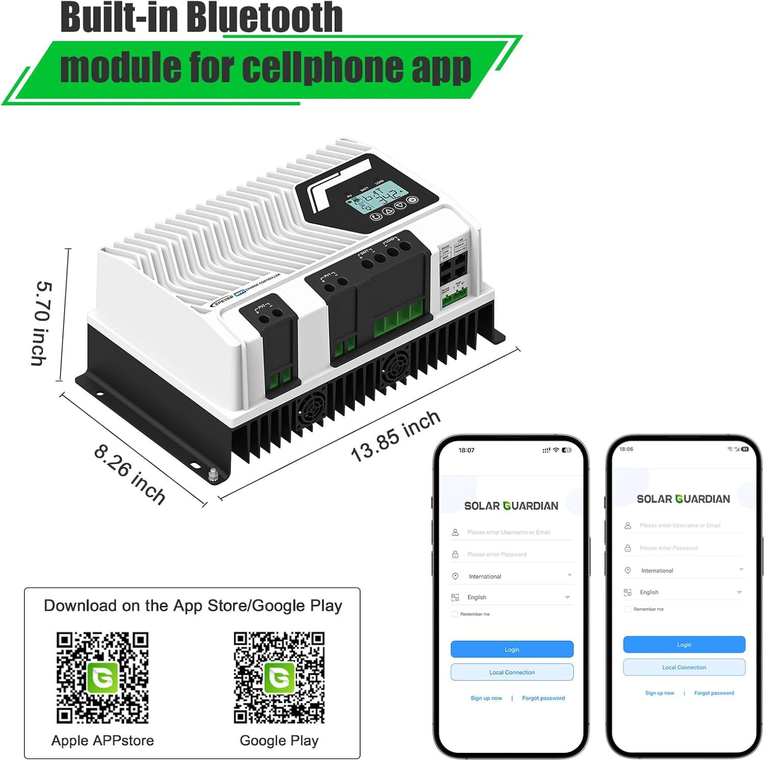 EPEVER MPPT Solar Charge Controller, 100A, Dual PV Input 150V, LCD Display, LiFePO4 Compatible