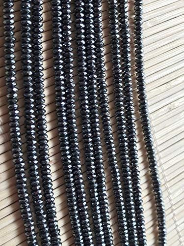 2 strand pack, hematite faceted roundel, 3mm size, quality,natural hematite beads