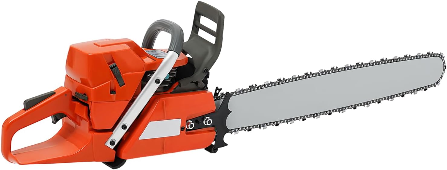 Gas Chainsaw 71 cc, 5.3HP 2-Cycle Gasoline Powered Chain Saws Handheld Cordless Petrol Chainsaws 28 Inches Gas Chain Saws for Trees Wood Farm Garden Ranch Forest Cutting