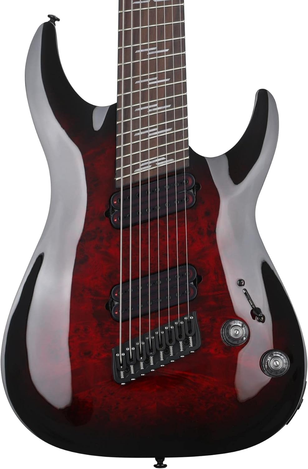 Schecter Omen Elite-8 Multiscale 8-string Electric Guitar - Black Cherry Burst
