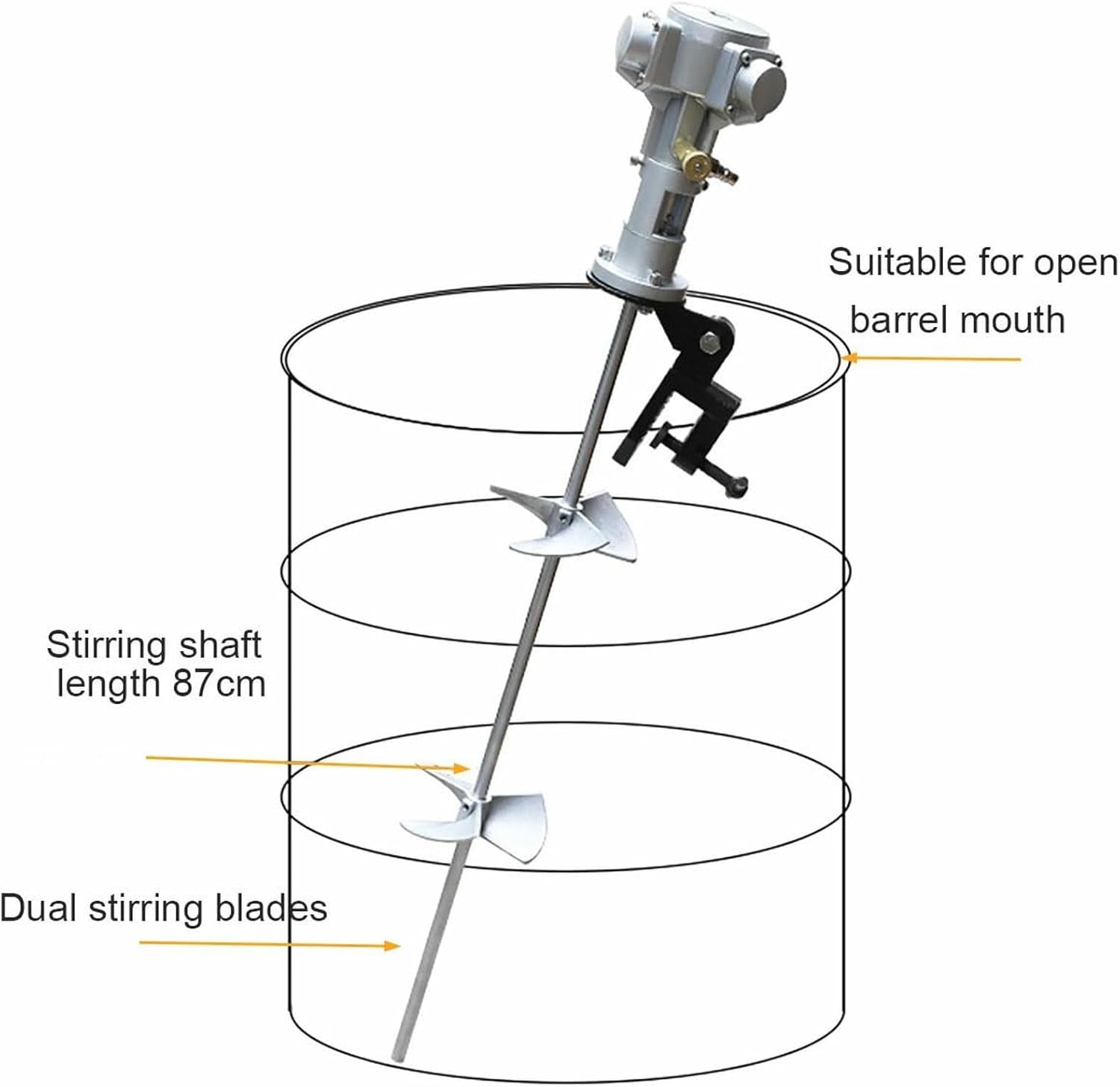 Pneumatic Paint Mixer 200L, Stainless Steel Automatic Stirring Machine with Air Agitator, Bracket Mixer, Pneumatic Agitator for Viscous Liquid, Ink, Dye, Mixing Applications-