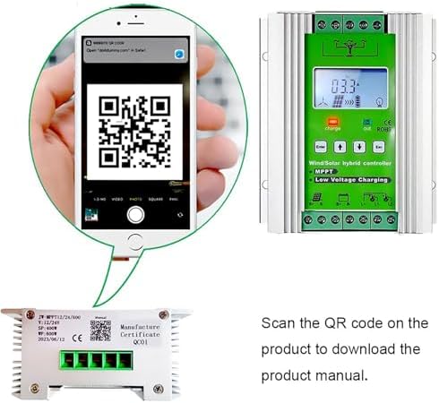 15000W Hybrid Charge Controller for Wind & Solar - Intelligent Digital Control with LCD Display (12V/24V/48V - 800W Wind + 1000W Solar) - Efficient Renewable Energy Solutions