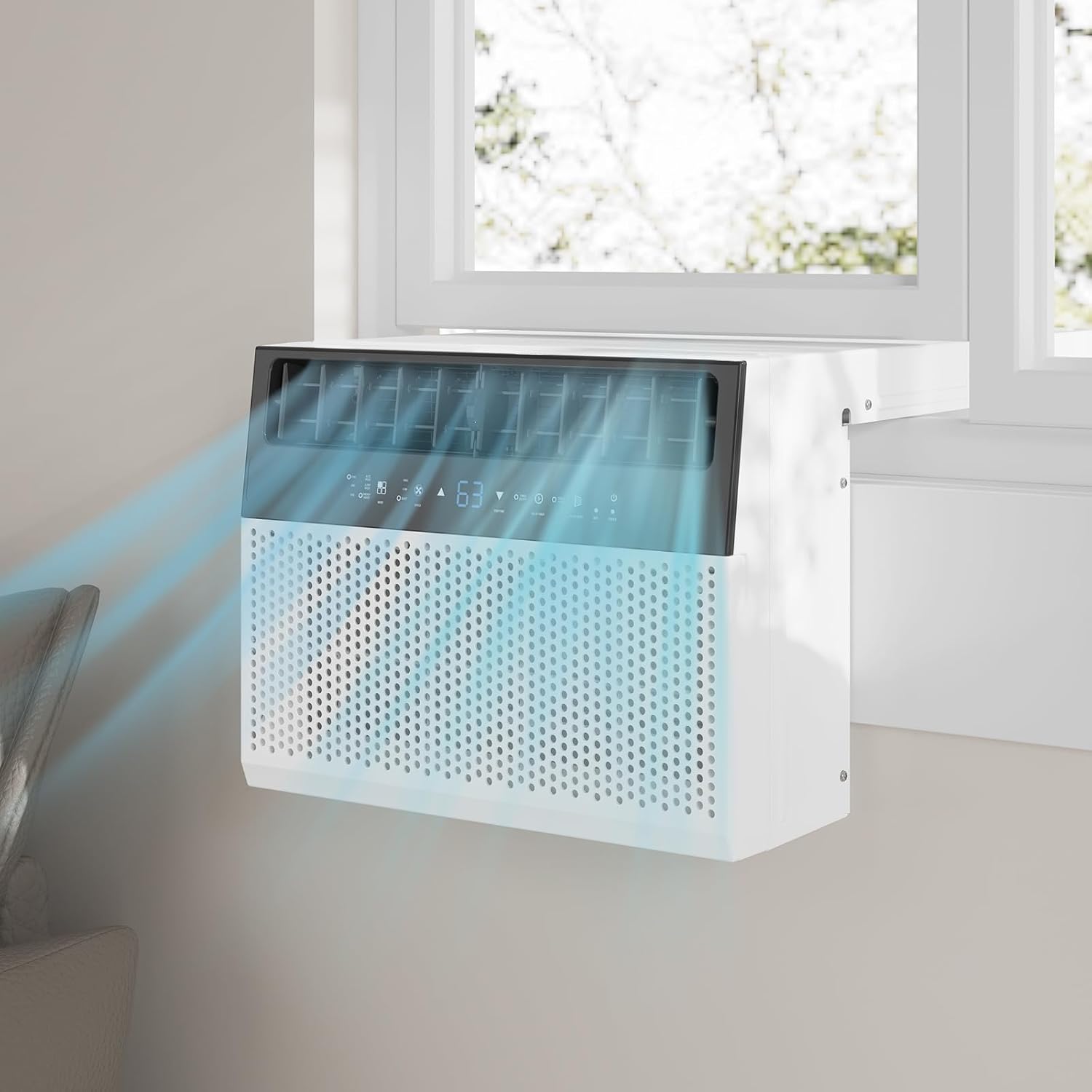 6000 BTU Window Ac Air Units U Shaped Cools Up to 250 Sq. Ft，Window Air Conditioner U-Shaped with 6 Modes, Sleep Mode, Ultra Quiet, Energy Efficient, Window AC for Home