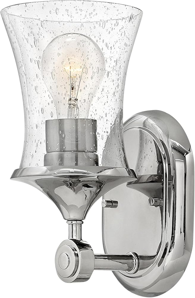 Hinkley Thistledown Collection One Light Bathroom Vanity Fixture, Polished Nickel