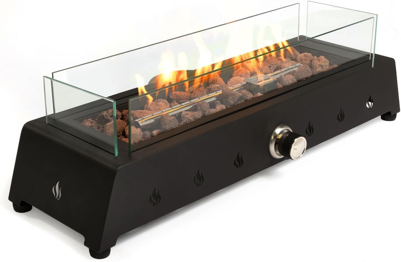28 Inch Tabletop Fire Pit, Propane Gas Fire Pit with Quick Connect Joint