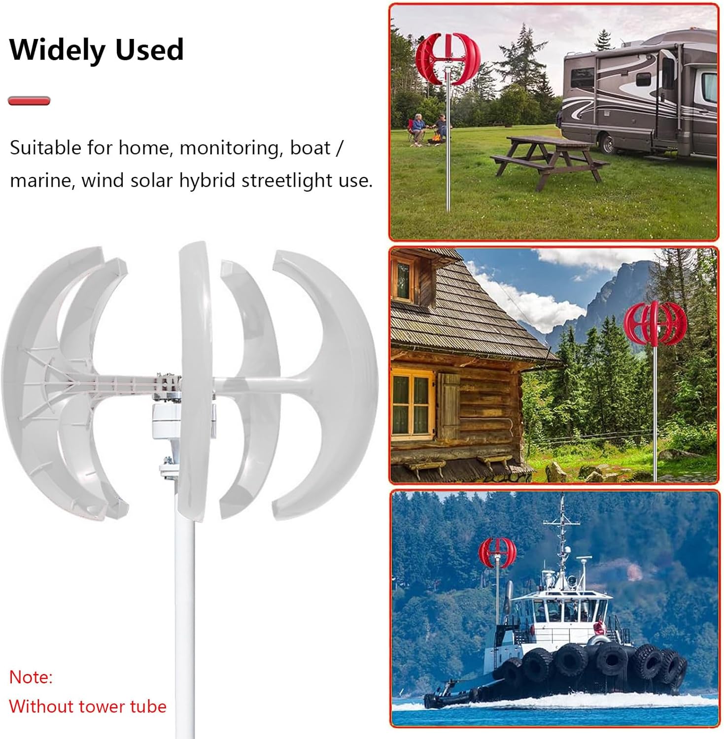 13000W 5-Blade Vertical Wind Turbine Generator Kit - 12V/24V/48V/72V/110V/220V AC Output, Permanent Magnet with Controller - High-Efficiency Renewable Energy Solution, White