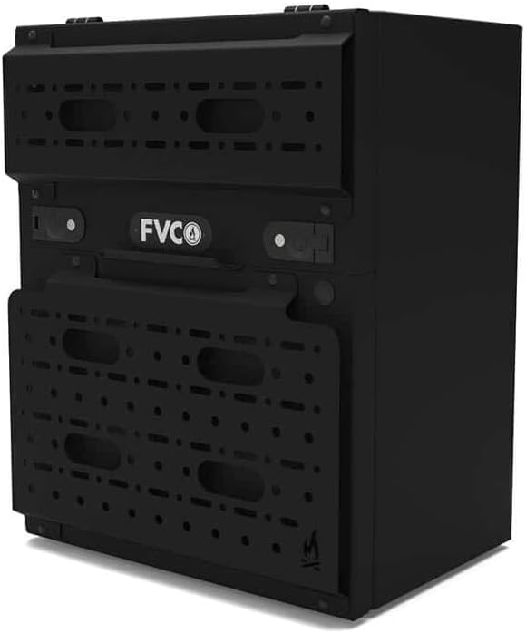 Flatline Van Co. Rear Storage Box for FVCO Rear Door Platforms | Adds 6 Cubic Feet of Storage | Exterior Accessory Panel | Interior Molle Panel | Locking Latches | Lightweight Aluminum Design