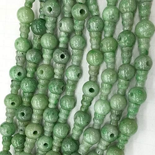 1 strands natural green jadeite jade pagoda tee three links buddha head tibet guru barrel big hole beads 10mm+6x8mm (10 sets/lot) 04209