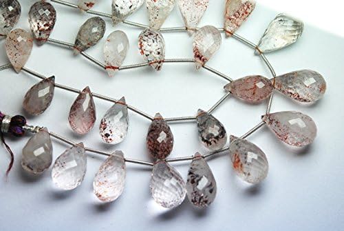 13 inch natural beads strand of 16-20mm faceted drop lepidocrocite gemstone briolletes beads for DIY jewelry - necklace, bracelet, earring, ring.