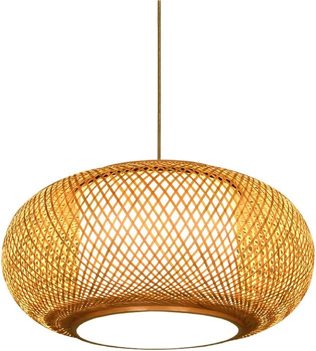 Bamboo Lantern Chandeliers,Retro Rattan Pendant Lamp,Ceiling Lighting Fixture,E27 Bamboo Lampshade,Decorative Pendant Light for Tea Room,Restaurant,and Hot Pot Shop