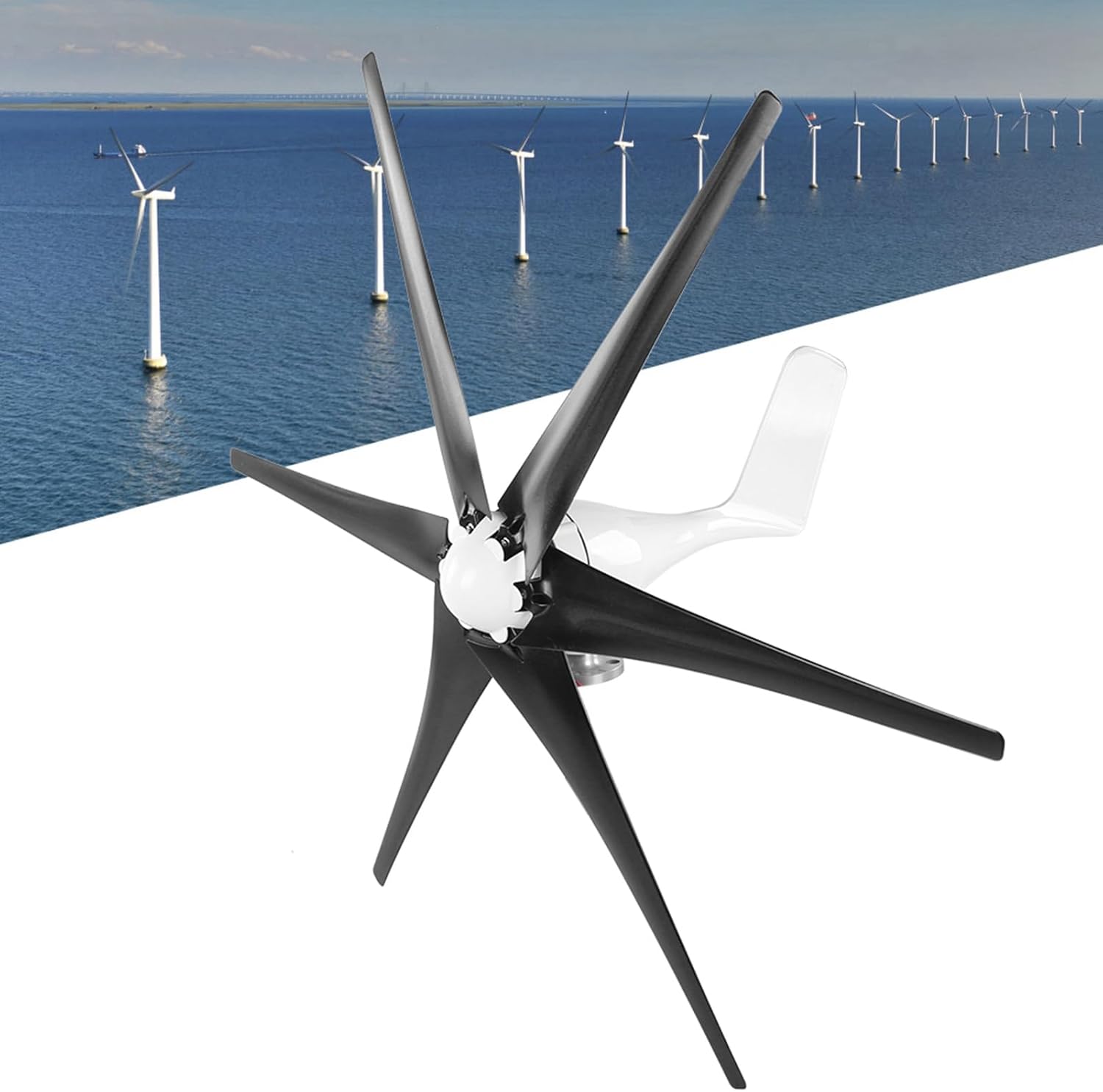 Professional Wind Turbines, 6 Blade Professional Wind Turbines Small Windmill Generator 1200W Industrial, Solar and Wind Power Parts and Accessories (48V)