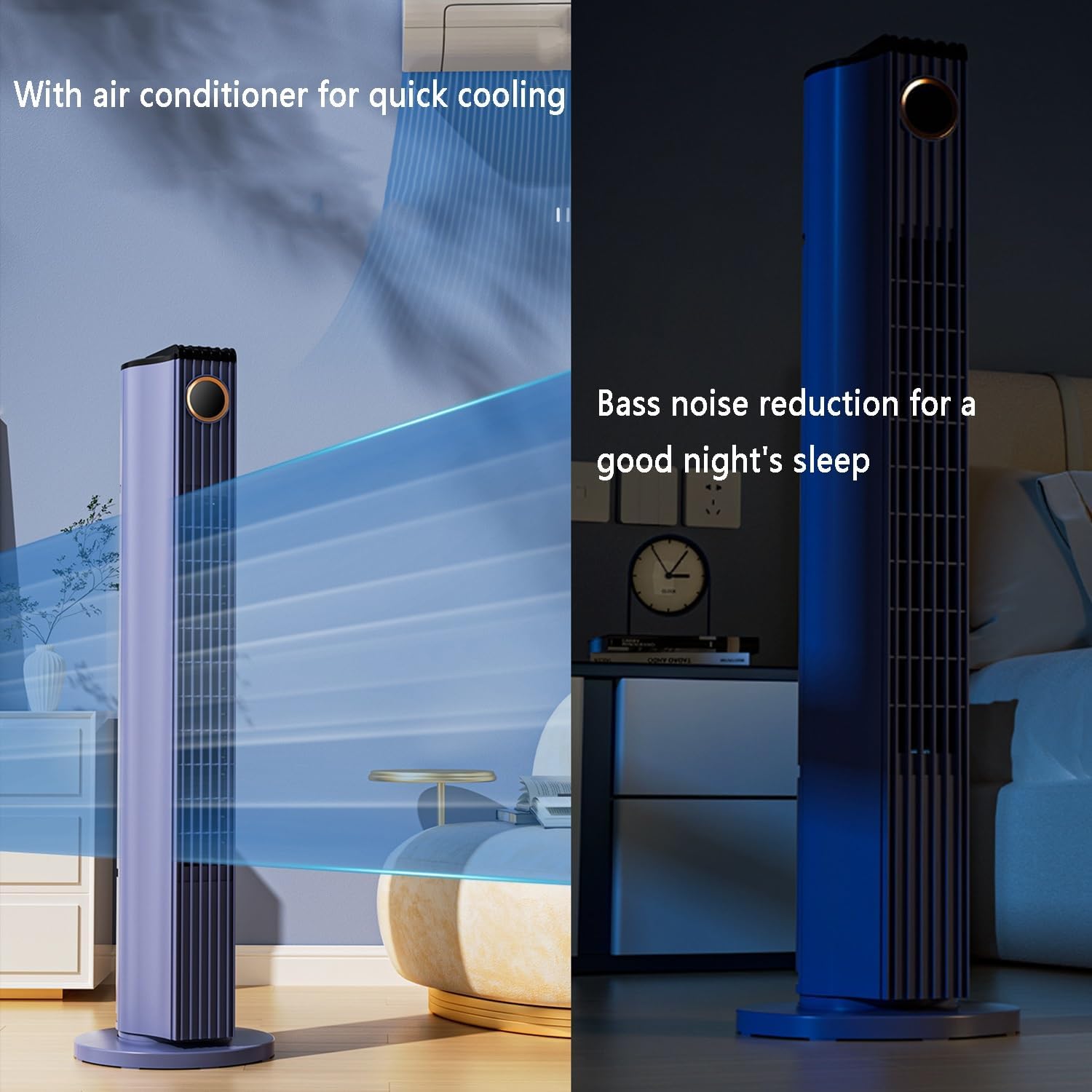 Tower Fan/Office Bladeless Fan/Oscillating Floor Fan/Air Circulation Fan, 3-Speed Adjustment, Wide-Angle Air Delivery, Use with Air Conditioner, Uniform Cooling Throughout The House