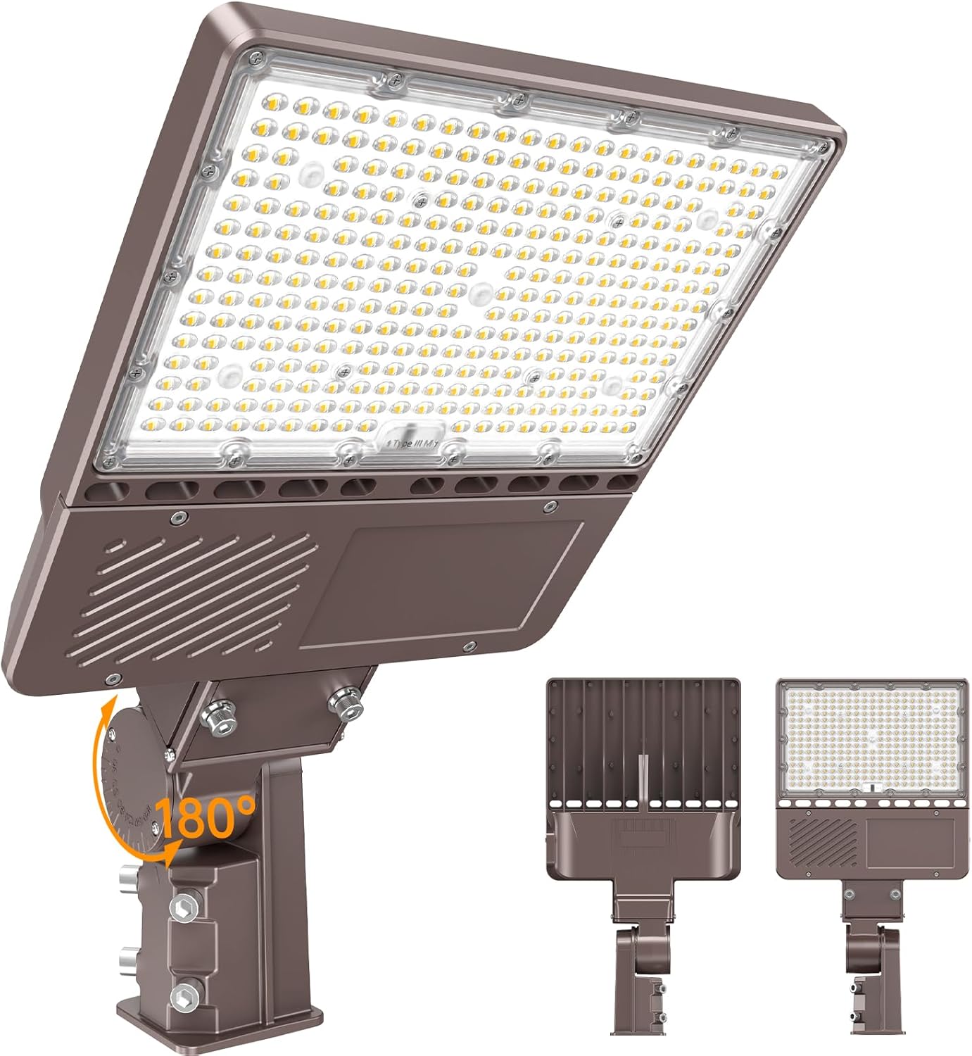 480V LED Parking Lot Light 150W/120W/90W 22500LM ETL Listed Flood Lights with Photocell, Adjustable Slip Fit Mount 5000K IP65 Commercial Security Area Light AC277-480V for Street Roadway