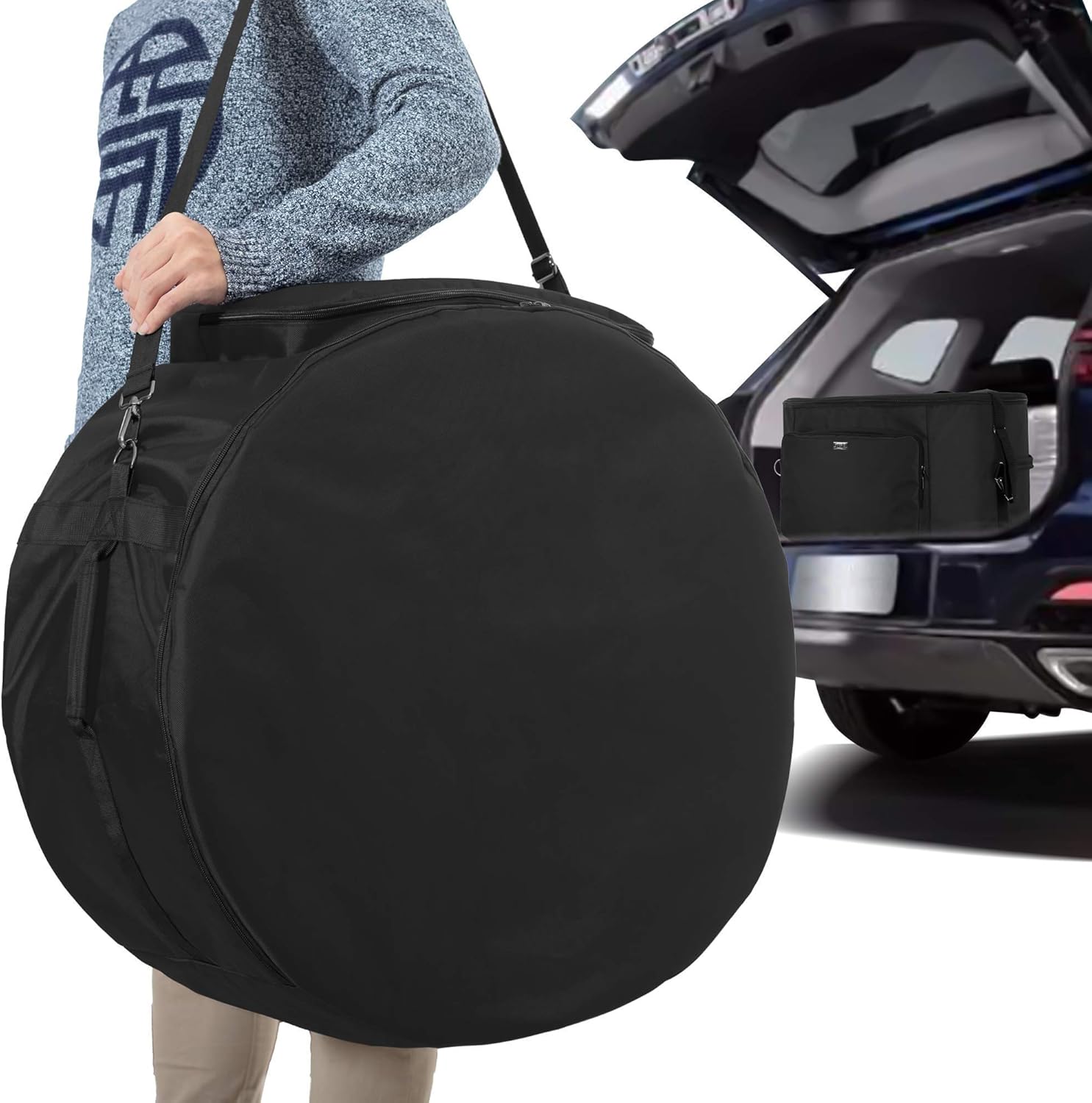 SAMDEW 24-Inch Outdoor Fire Pit Bag and 20lb Propane Tank Case, Black, Bag Only