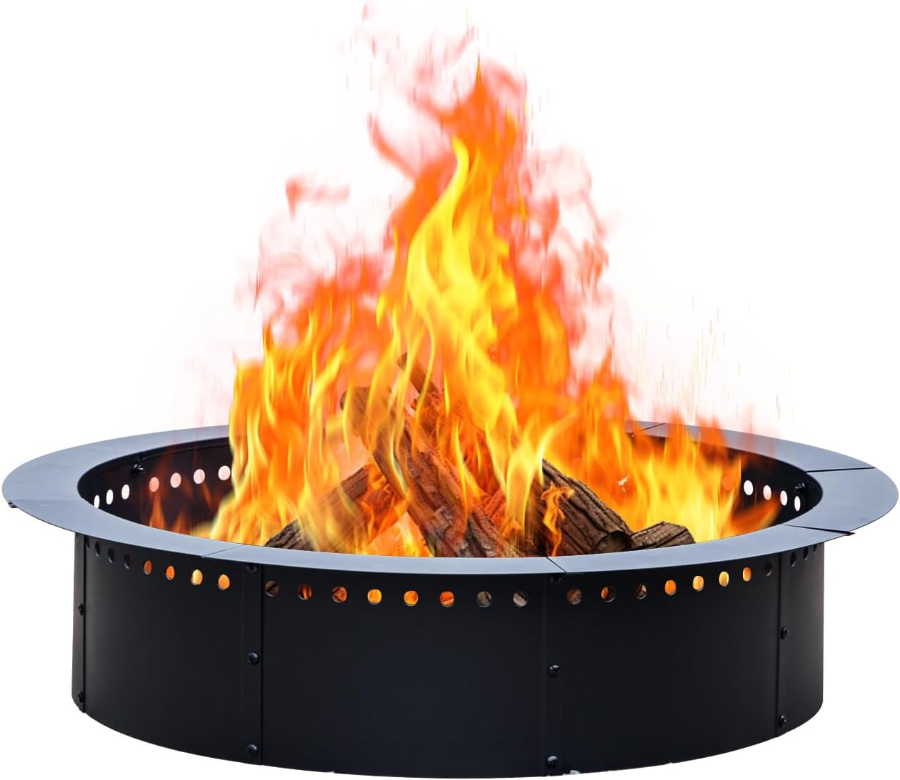 36 inch Outdoor Fire Pit Liner, Round Heavy Duty Fire Pits, Rim Insert Firepit for Outside, DIY Campfire Fireplace