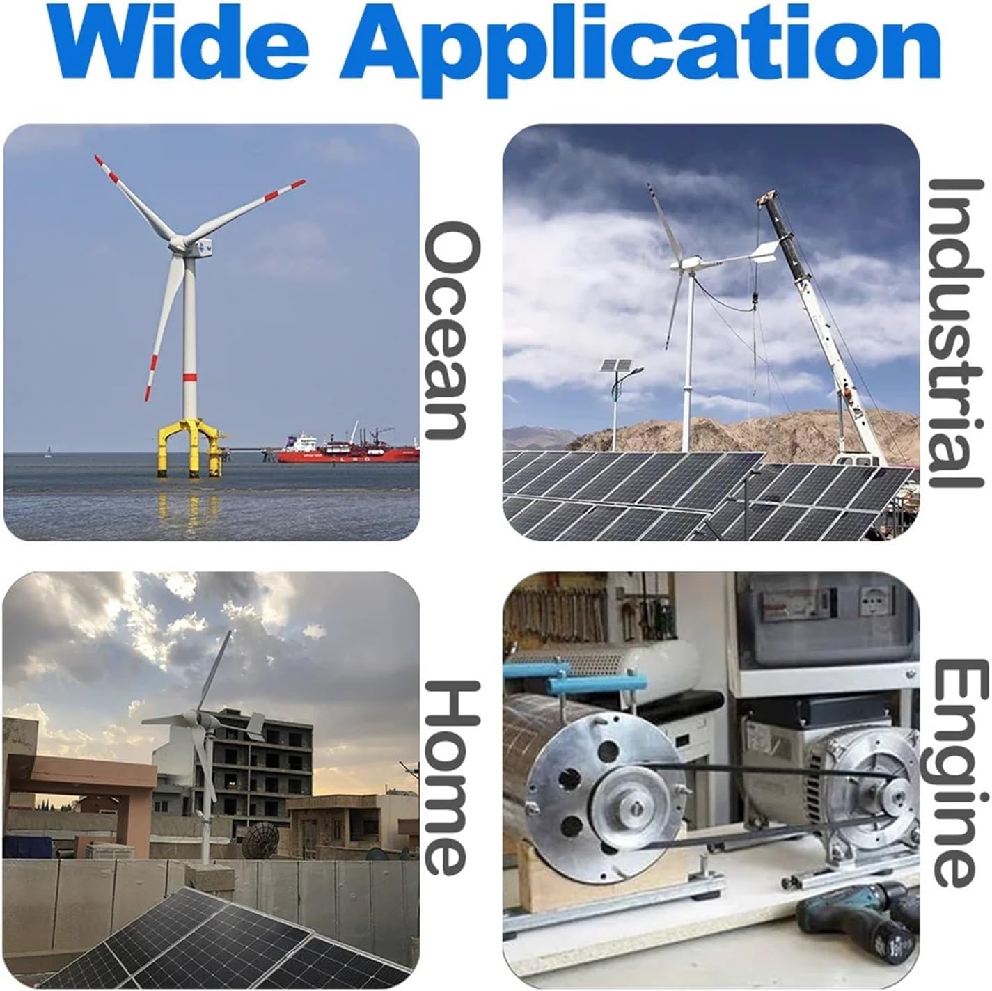 3000W Wind Turbine Kit Gearless Permanent Magnet Generator for Wind Turbine Water Turbine Low RPM Water Conservancy Low Starting Speed for Home(with Base,Single Shaft_48V)