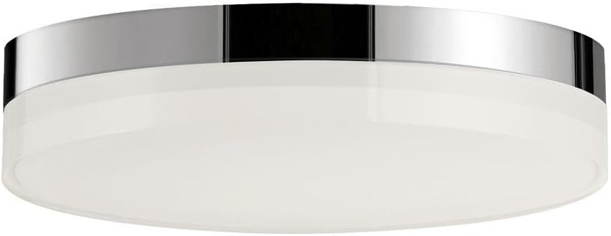 Maxim 57683CLFTPC Illuminaire II Energy Star Clear and Frosted Acrylic Round Outdoor LED Flush Mount, 1-Light 18 Watt, 2