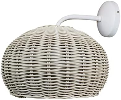 Waterproof Handmade Rattan Wall Sconces - E27 Wicker Light Fixtures for Indoor/Outdoor Use, Ideal for Bedroom, Living Room, Patio, Garden, and Restaurant Lighting (Natural)