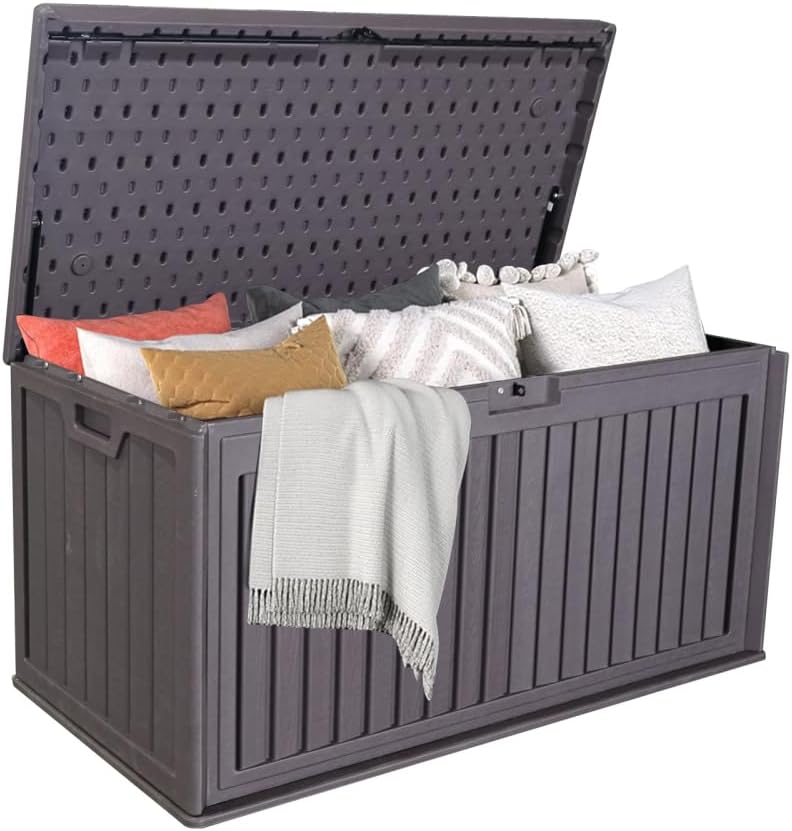 100 Gallon Resin Outdoor Deck Box Waterproof