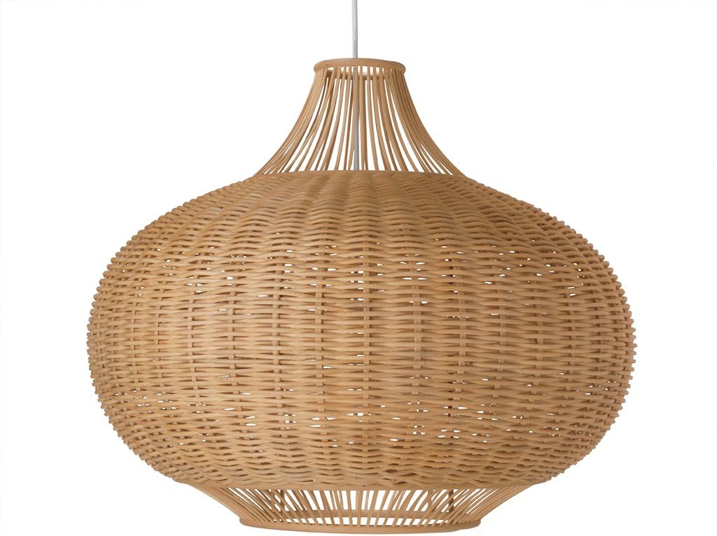 KOUBOO Wicker Pear Shaped Pendant Lamp, X-Large Brown