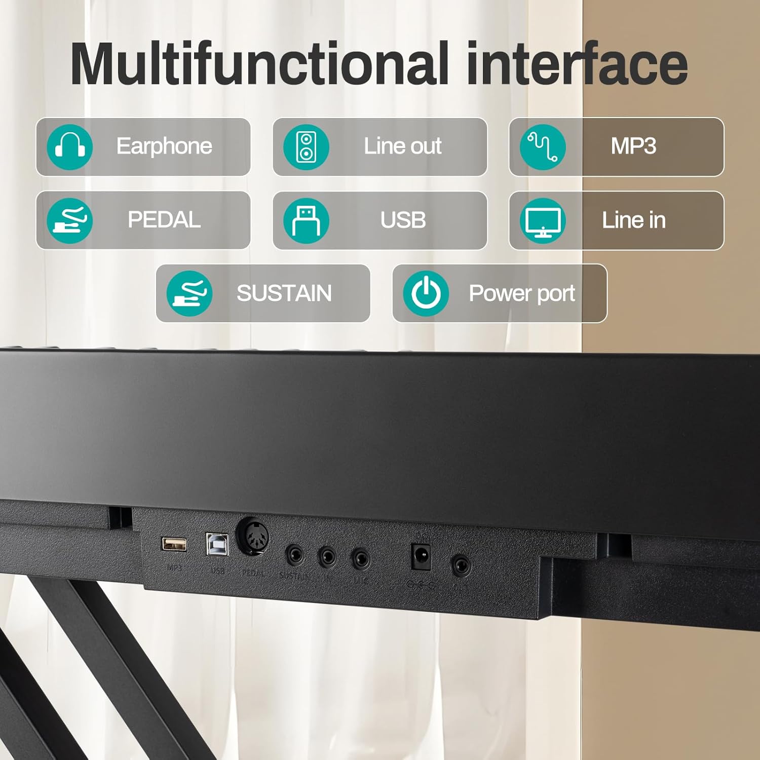 AODSK 88 Key Weighted Keyboard Digital Piano,Grade Hammer Action Keyboard for Beginner Portable Electric Piano, Black (Three-pedal)