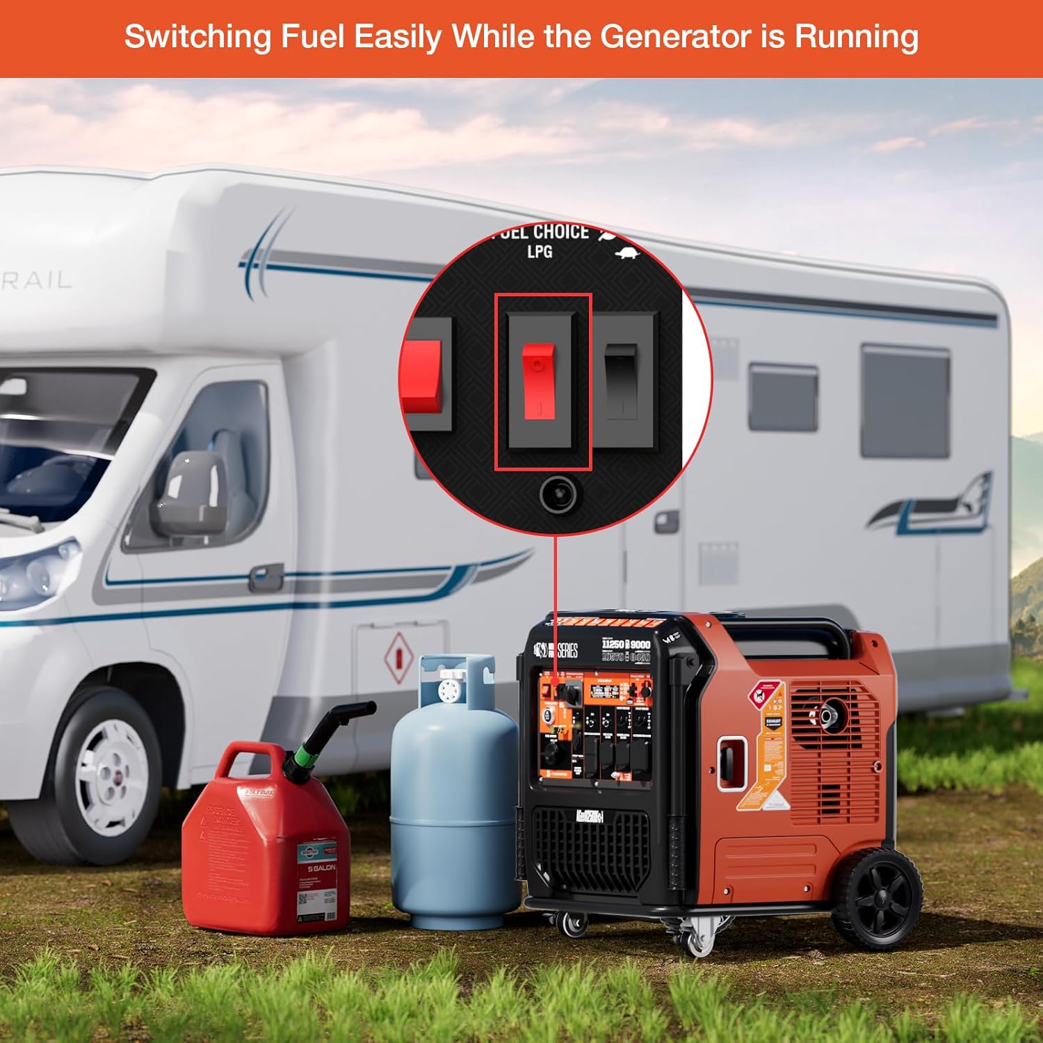 AIVOLT 11250 Wattages Super Quiet Gas Propane Powered Outdoor Generator for Home Back Up Food Truck, 50 State Approved