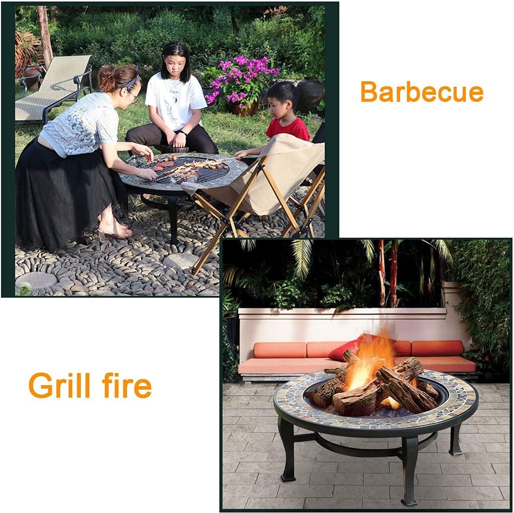 Home Fire Pit Bowl Fire Pit, Barbecue, Coffee Table Three in One Domestic Charcoal Grill Villa Courtyard Heating Stove Outdoor Fire Pit Table