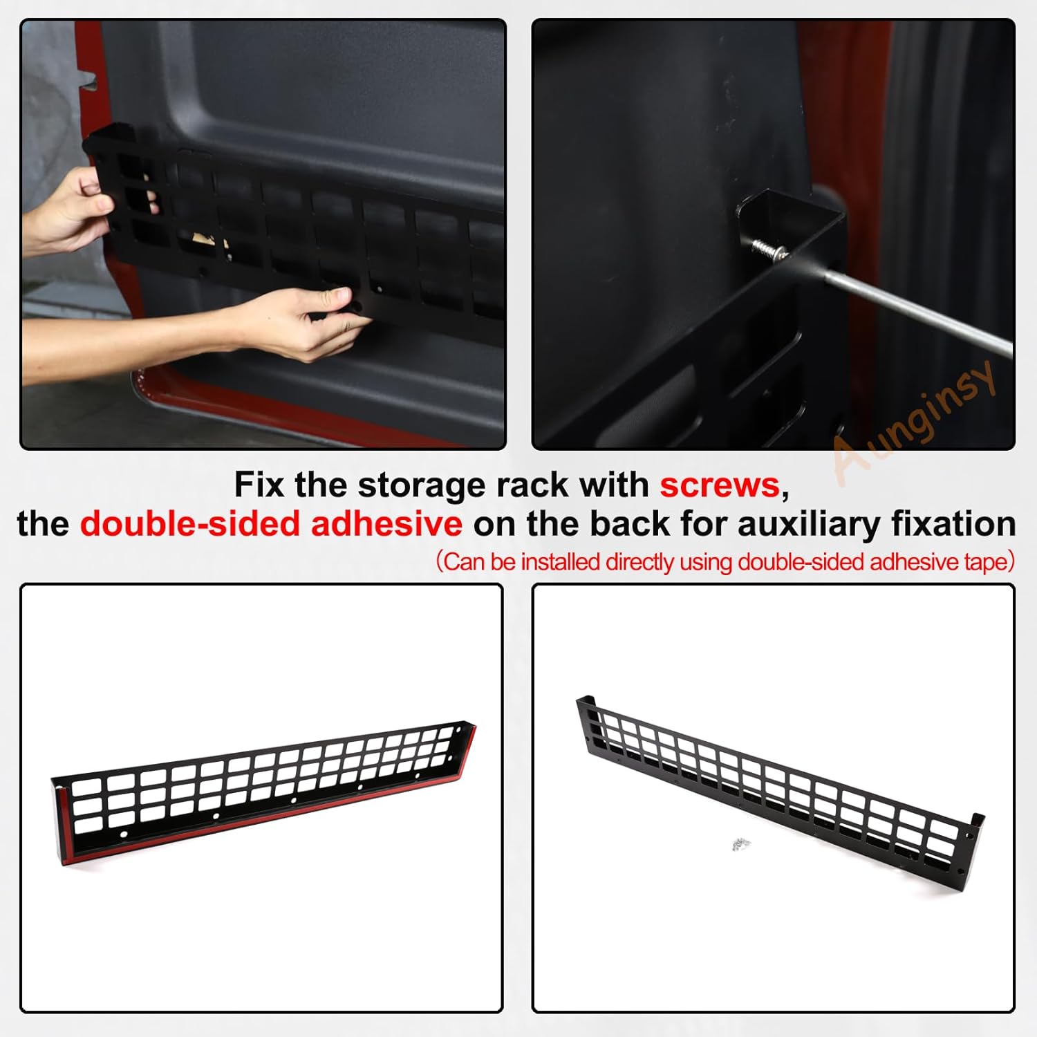 Car Tailgate Storage Rack Shelf Fit Toyot@a FJ Cruiser 2007-2024 Aluminum Car Back Door Panel Hanging Bag Organizer Holder Trunk Organizer Multifunctional Storage Mount Frame Box Expansion Accessories