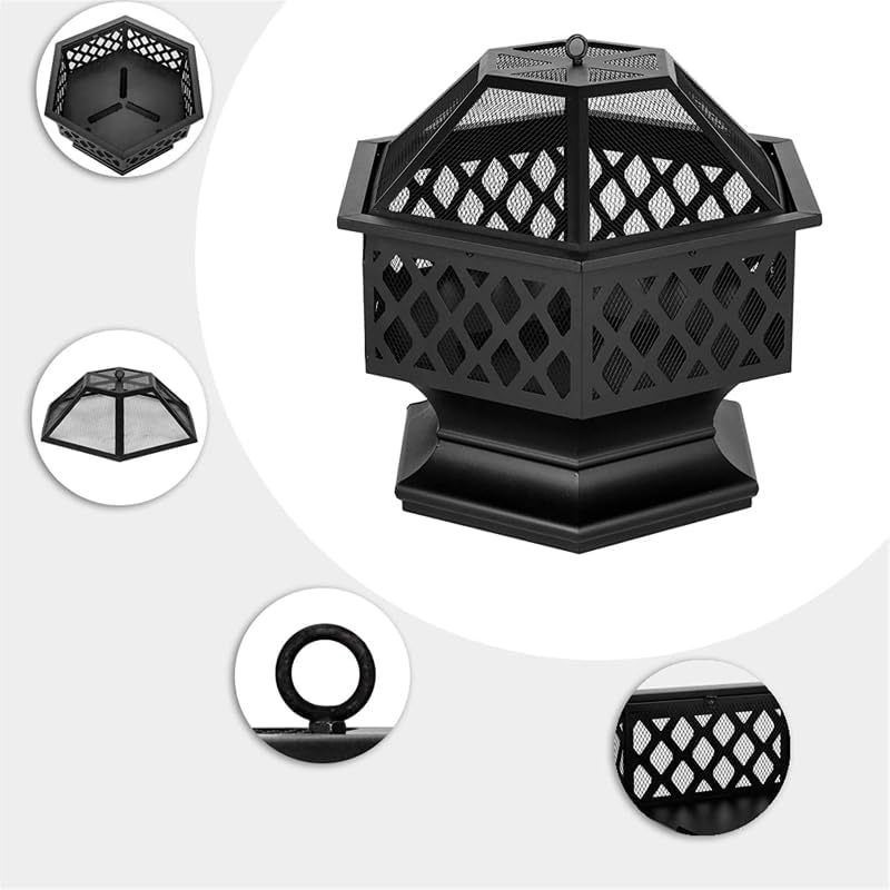 Outdoor Fireplaces Portable Courtyard Metal Fire Pit Shaped Iron Brazier Wood Burning Decoration for Backyard Poolside Fire Pits