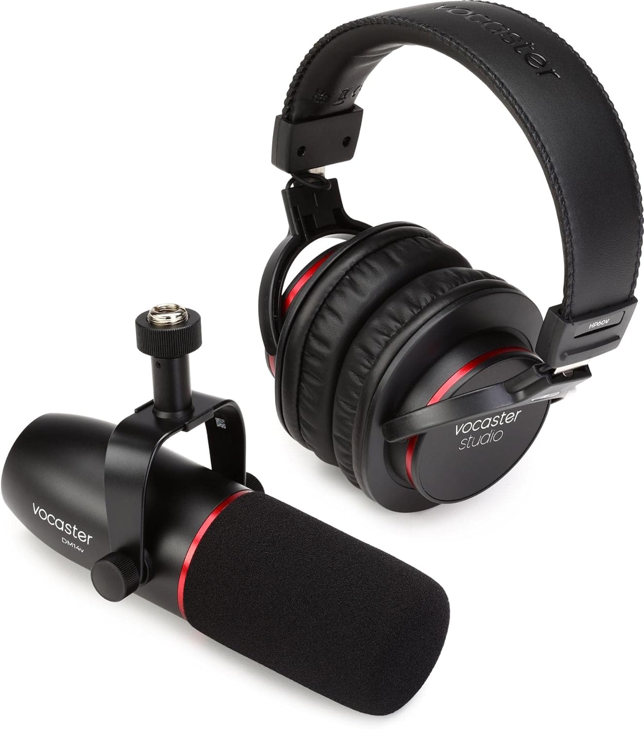 Focusrite Vocaster Broadcast Kit, Broadcast Quality Dynamic Microphone and Closed-Back Headphones for Podcasters, Mic with Built in Wind Shield and Shock Mount, XLR Cable Included