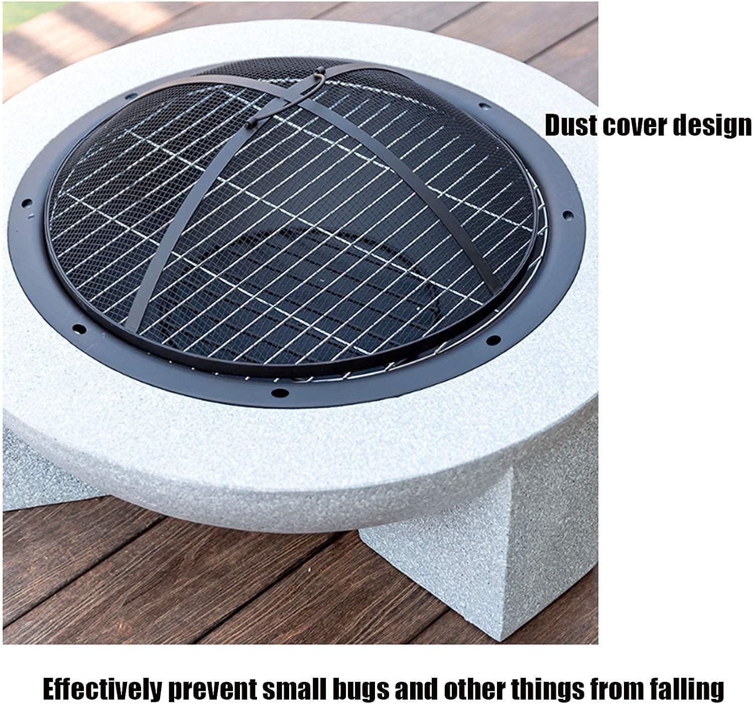 Small Firepit, Large Fire Pit Outdoor Garden Patio, Fire Pit with BBQ Grill Shelf Barbecue Brazier Heater Grill Camping Bowl BBQ with Poker Grate Grill