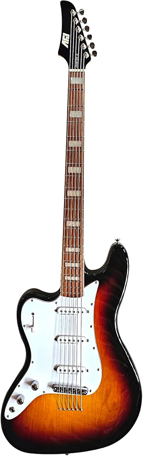 IYV-IS6-200 LH, 6 String Solid Body Baritone-Style Electric Guitar, 3T Sunburst, Left hand