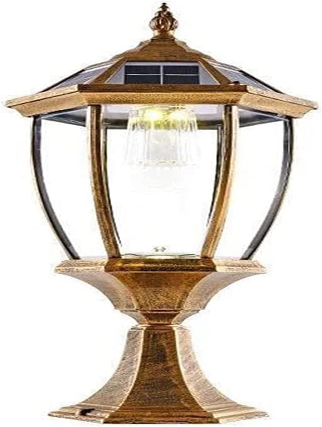 Courtyard Light Solar LED Column Head Light Outdoor Column Headlights Rainproof Glass Column Headlights Garden Fence Post Lamp Used for Decorative Lighting in Villas and Parks