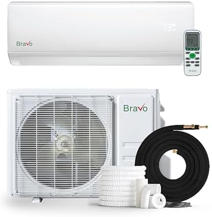 BRAVO 24,000 BTU 230V Ductless Mini Split Air Conditioner & Heat Pump – 17 SEER2 Inverter AC System – Pre-Charged – 13FT Installation Kit – Smart Control Included – Cooling & Heating