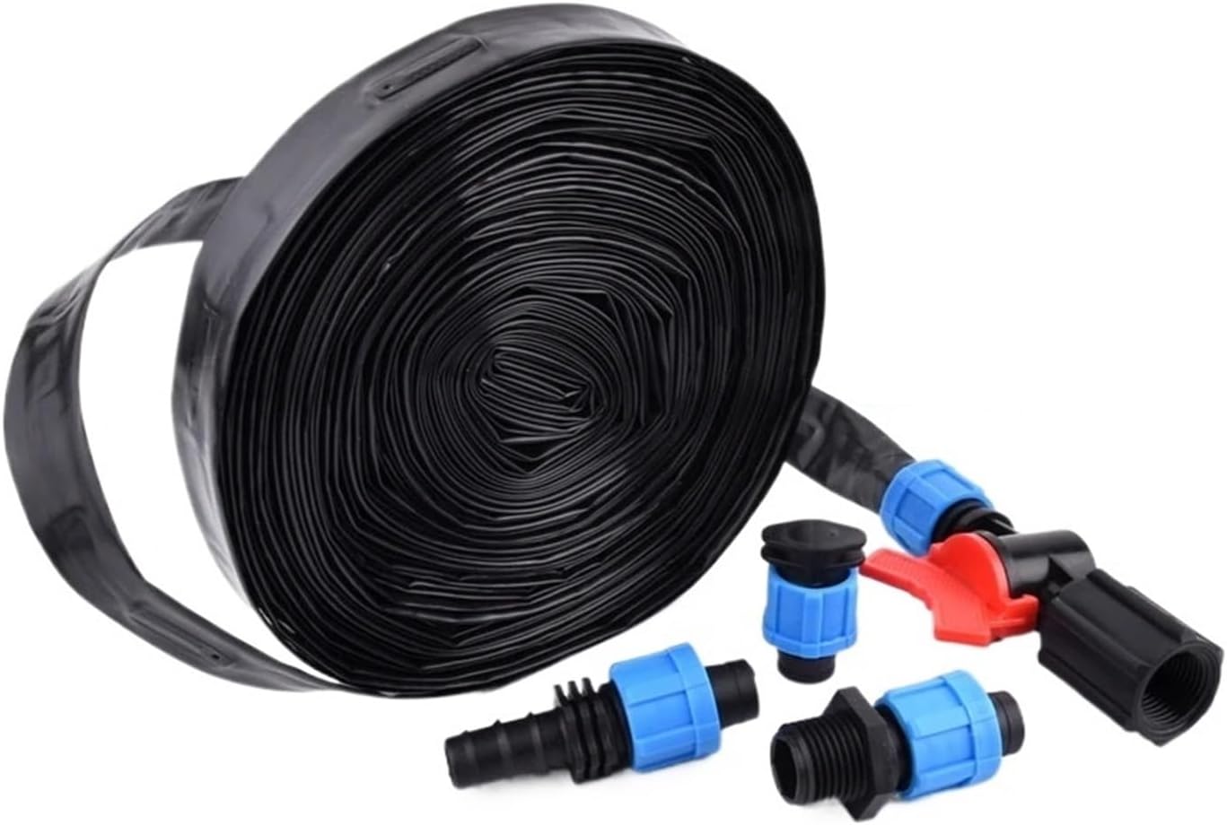 20m/Set 16mm Hose 2-Holes Rain Drip Irrigation Tape Agriculture Watering Greenhouse Garden Water Saving Irrigation Joint(Set I,THICK0.4MM_Hole PITCH40CM)