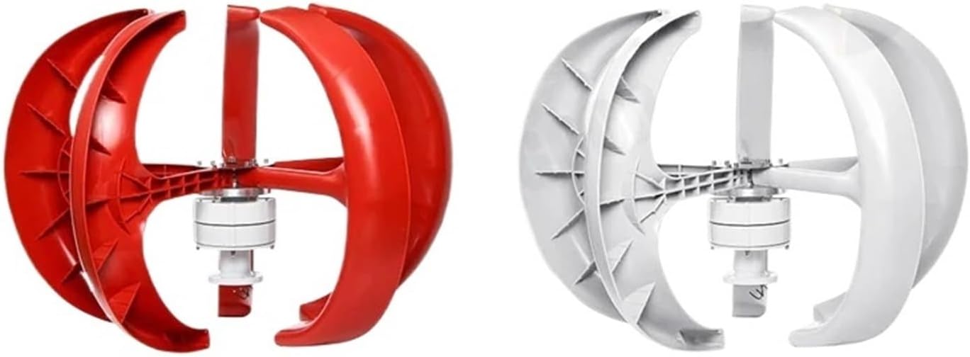 Wind Turbine Generator Kit, 3000W Vertical Wind Turbine 12v 24V Vertical Axis Wind nerator Small Windmill Free Energy for Hybrid Solar Wind System(Rojo,48V)