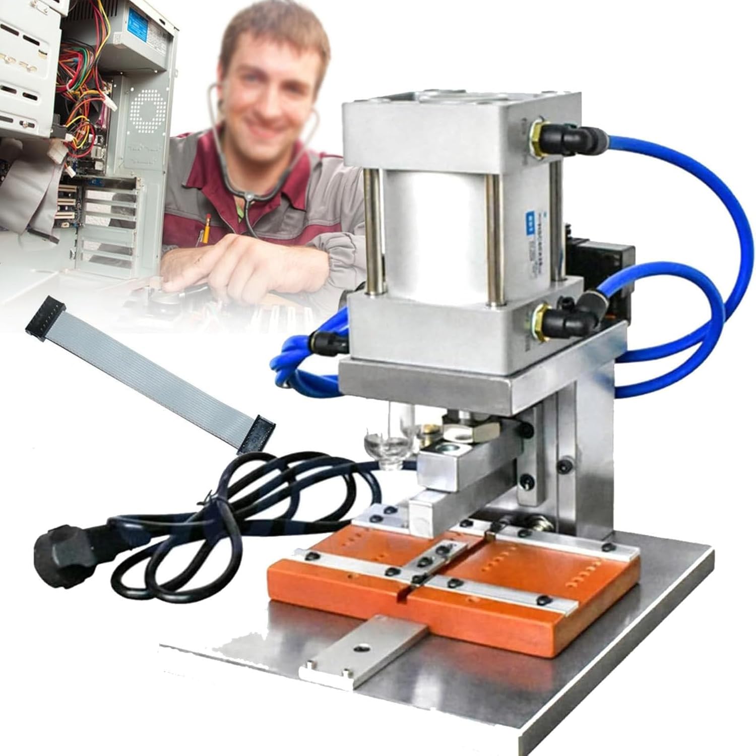 Pneumatic Automatic Crimping Machine, Automatic IDC Riveting Press, Computer-Controlled Automatic Cable Crimping Machine