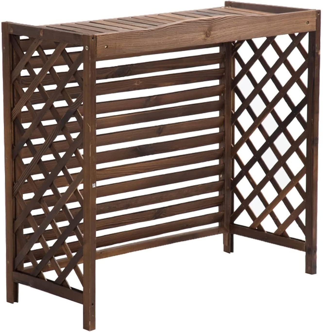 Cover for Outdoor Solid Wood Privacy Screen Fence Air Conditioning Cover - Protective Grilles for AC & Heat Pump - Space Divider, Trash Can Enclosure, Flower Stand & Air Conditioner Rack