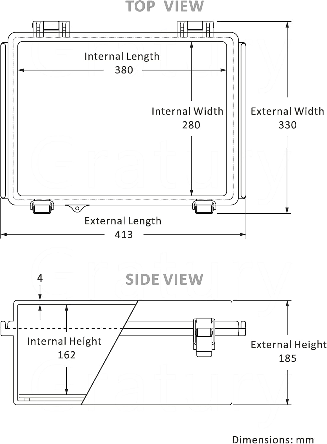 Junction Box, IP67 Waterproof Plastic Enclosure for Electrical Project, Hinged Grey Cover, Includes Mounting Plate and Wall Bracket (Grey Cover, 16.1