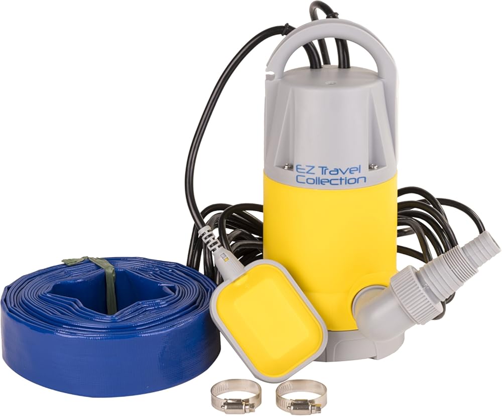 Hot Tub and Swimming Pool Drain Pump with Hose Pond/Flood Pump (Up to 3,700 Gallons per Hour)