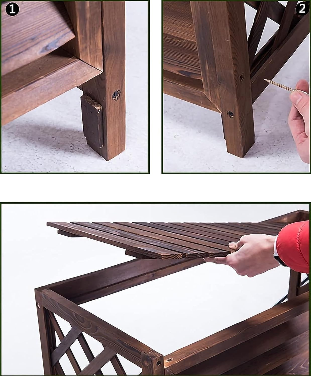 Wooden Air Conditioner Cover Wooden Louveredair Conditioning Cover, Outdoor Plant Storage Room, Rainproof Sunscreen Air Conditioner Rack, Easy to, for Outdoor or Balcony/85X35X75Cm