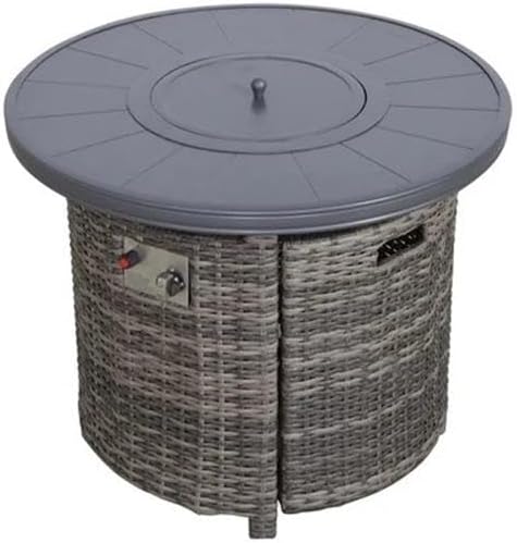 Living Source 25'' H x 32'' W Outdoor Fire Pit Table with Lid