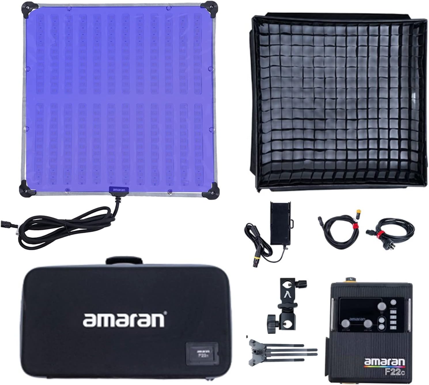 Aputure Amaran F22c 200W RGBWW Flex LED Photo Light with Honeycomb Grid, CCT 2500K to 7500K V Mount RGB Video Light Suooprt DMX Sidus Link App Control 15 Built-in Lighting FX