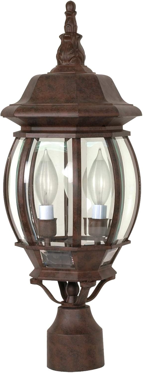 Ciata Outdoor Post Lights, Outdoor Lamp Post Light Pole Post Lantern Lamp Post Outdoor Lighting, Clear Glass, Bronze Finish. Voltage: 120, Wattage: 60, Clear Beveled Glass Panels.
