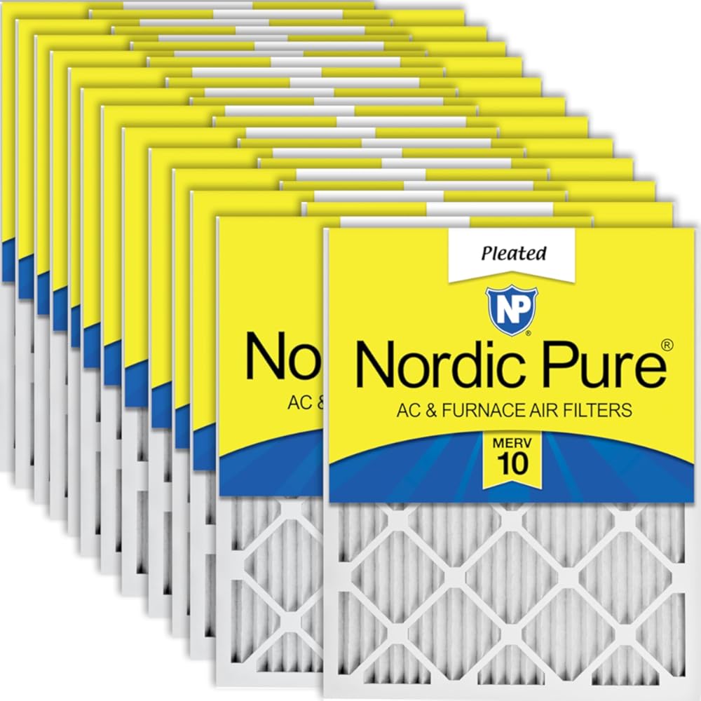 Nordic Pure 10x10x1 (Actual Size: 9 1/2 x 9 1/2 x 3/4) Pleated MERV 10 Air Filters 24 Pack