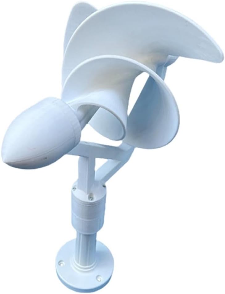 Wind Generator, Miniature Spiral Wind Generator, 50W, Three-Phase Permanent Magnet Brushless,Wind Turbines(White)