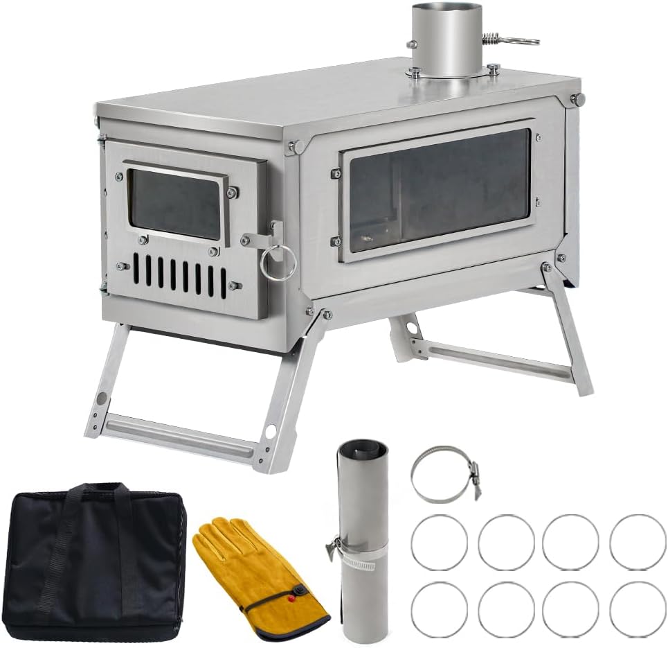 Outdoor Fireplaces Titanium Stove Foldable Lightweight Durable Portable Folding Wood Burning Outdoor Fire Pits